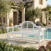 Marlborough Outdoor 78" Bench in Distressed White Mahogany