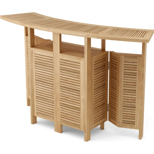 Altavista Outdoor Folding Bar Table in Honey Golden Brown Teak