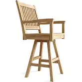 Rialto Outdoor Swivel Bar Armchair in Honey Golden Brown Teak