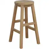 Alpine Outdoor Round Counter Stool in Honey Golden Brown Teak