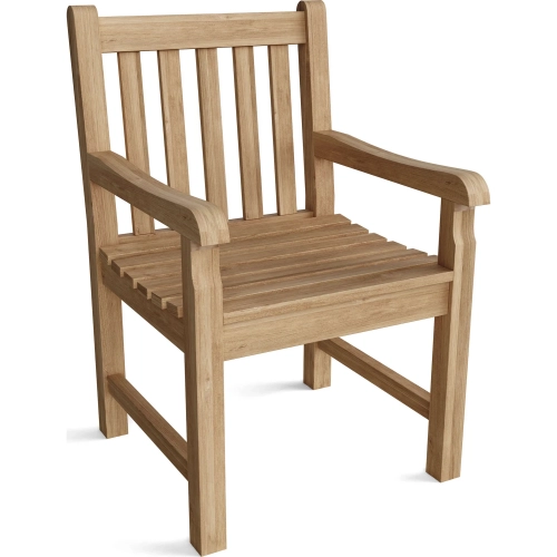 Classic Outdoor Dining Armchair in Honey Golden Brown Teak