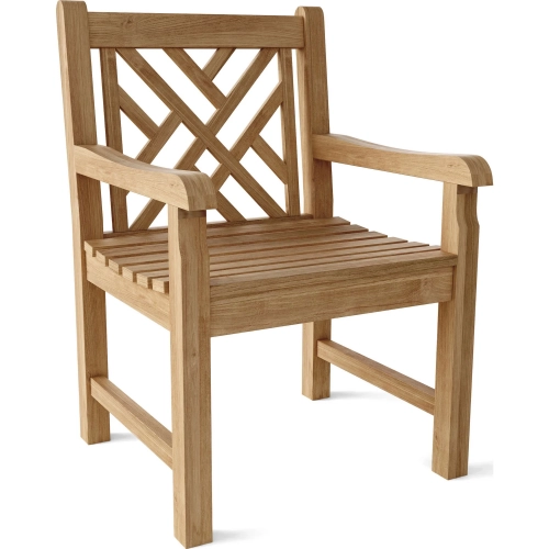 Vilano Outdoor Dining Armchair in Honey Golden Brown Teak