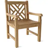 Vilano Outdoor Dining Armchair in Honey Golden Brown Teak