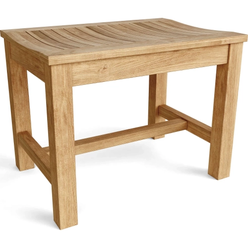 Casablanca Outdoor 24" Backless Bench in Honey Golden Brown Teak