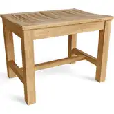 Casablanca Outdoor 24" Backless Bench in Honey Golden Brown Teak