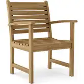 Victoria Outdoor Dining Armchair in Honey Golden Brown Teak