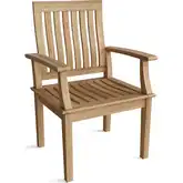 Brianna Outdoor Dining Armchair in Honey Golden Brown Teak
