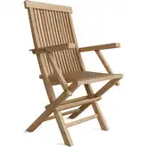 Classic Outdoor Folding Armchair in Honey Golden Brown Teak (Set of 2)