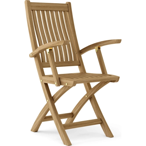 Tropico Outdoor Folding Dining Armchair in Honey Golden Teak (Set of 2)
