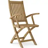 Tropico Outdoor Folding Dining Armchair in Honey Golden Teak (Set of 2)