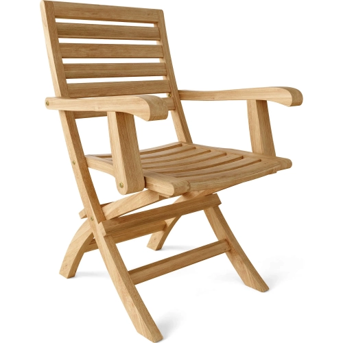 Andrew Outdoor Folding Dining Armchair in Honey Teak (Set of 2)