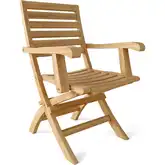 Andrew Outdoor Folding Dining Armchair in Honey Teak (Set of 2)