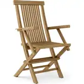 Bristol Outdoor Folding Armchair in Honey Golden Brown Teak (Set of 2)