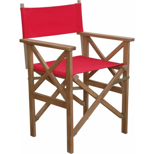 Director Outdoor Folding Armchair in Honey Golden Teak & Canvas (Set of 2)