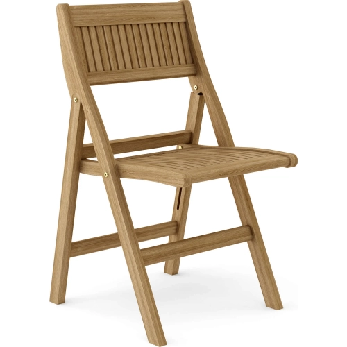 Windsor Outdoor Folding Dining Chair in Honey Golden Brown Teak (Set of 2)