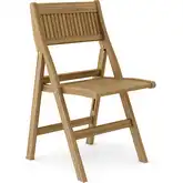 Windsor Outdoor Folding Dining Chair in Honey Golden Brown Teak (Set of 2)