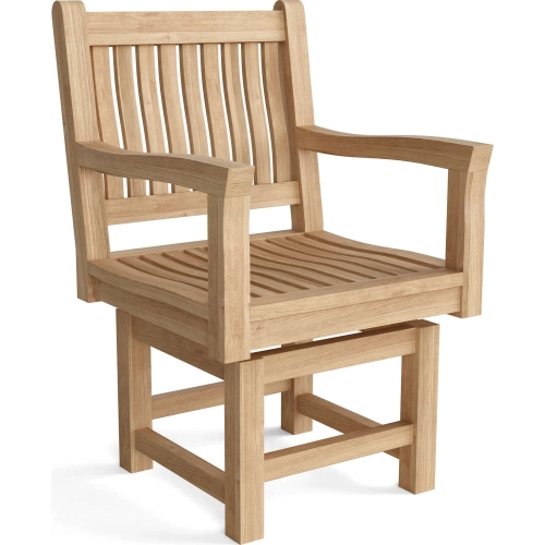Rialto Outdoor Swivel Rocker Dining Armchair in Honey Golden Brown Teak