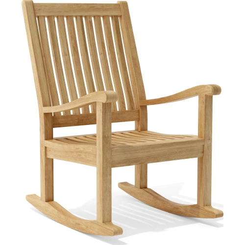 Del-Amo Outdoor Rocking Armchair in Honey Golden Brown Teak
