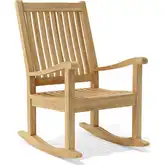 Del-Amo Outdoor Rocking Armchair in Honey Golden Brown Teak