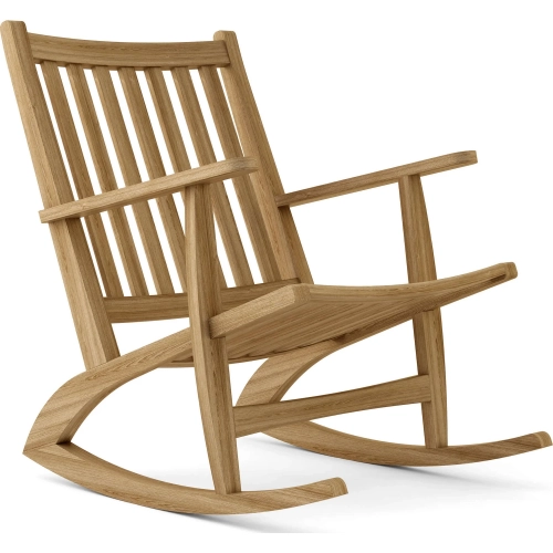Modern Outdoor Rocking Armchair in Honey Golden Brown Teak