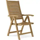 Carina 5 Position Highback Recliner in Honey Golden Brown Teak
