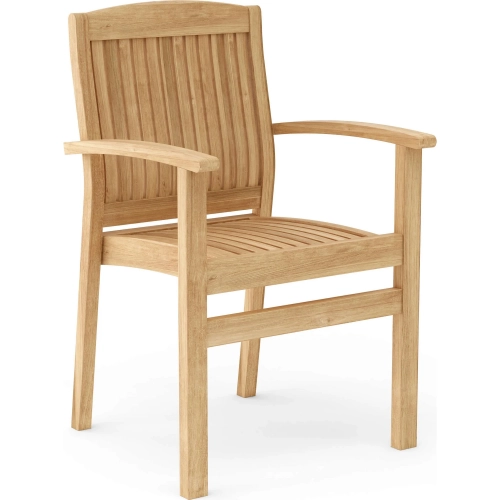 Sahara Outdoor Stackable Dining Armchair in Honey Golden Teak (Set of 4)