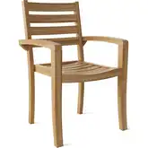 Catalina Outdoor Stackable Armchair in Honey Golden Brown Teak (Set of 4)