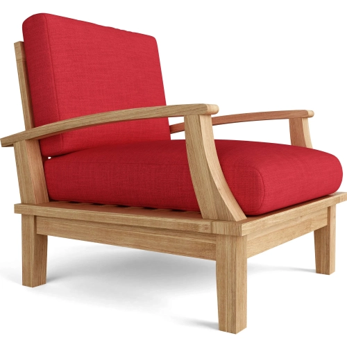 Brianna Outdoor Deep Seating Armchair in Teak & Cushion