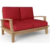 Brianna Outdoor Deep Seating Loveseat in Teak & Cushion