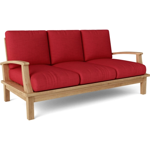 Brianna Outdoor Deep Seating Sofa in Teak & Cushion
