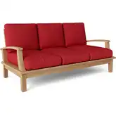 Brianna Outdoor Deep Seating Sofa in Teak & Cushion