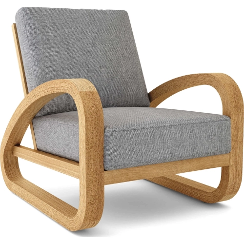 Malaga Outdoor Lounge Chair in Honey Golden Brown Teak & Cushion