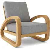 Malaga Outdoor Lounge Chair in Honey Golden Brown Teak & Cushion