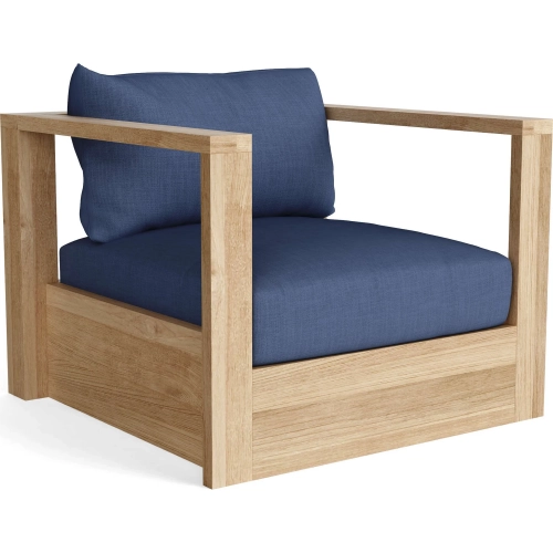 Copacabana Outdoor Deep Seating Accent Armchair in Teak & Cushion