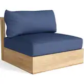 Copacabana Outdoor Armless Modular Sectional Sofa Unit in Teak & Cushion
