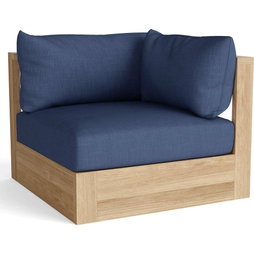 Copacabana Outdoor Corner Modular Sectional Sofa Unit in Teak & Cushion