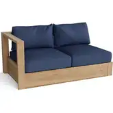 Copacabana Outdoor Modular Right Arm Loveseat in Teak & Cushion