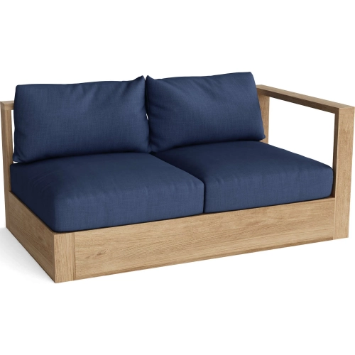 Copacabana Outdoor Modular Left Arm Loveseat in Teak & Cushion