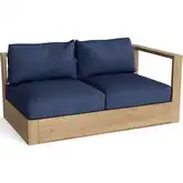 Copacabana Outdoor Modular Left Arm Loveseat in Teak & Cushion