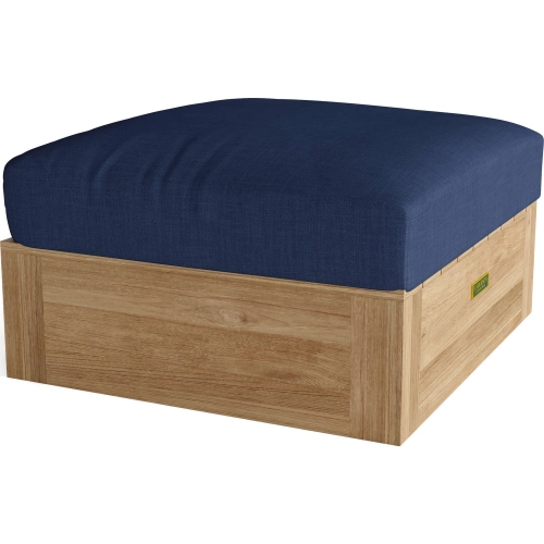 Copacabana Outdoor Ottoman in Honey Golden Brown Teak & Cushion