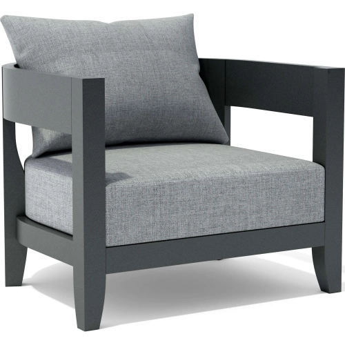 Coronado Outdoor Deep Seating Armchair in Dark Gray Aluminum & Cushion