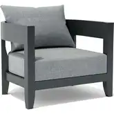 Coronado Outdoor Deep Seating Armchair in Dark Gray Aluminum & Cushion