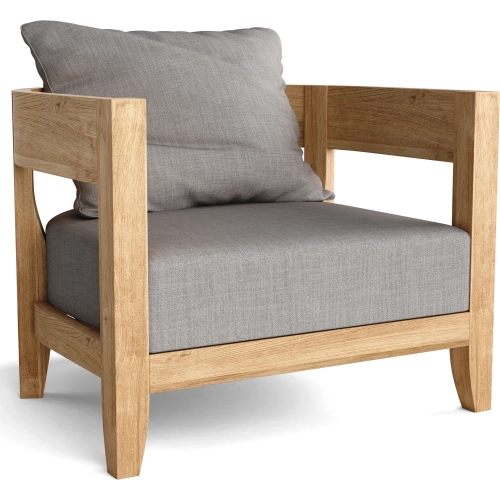 Coronado Outdoor Deep Seating Armchair in Honey Teak & Cushion