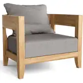 Coronado Outdoor Deep Seating Armchair in Honey Teak & Cushion