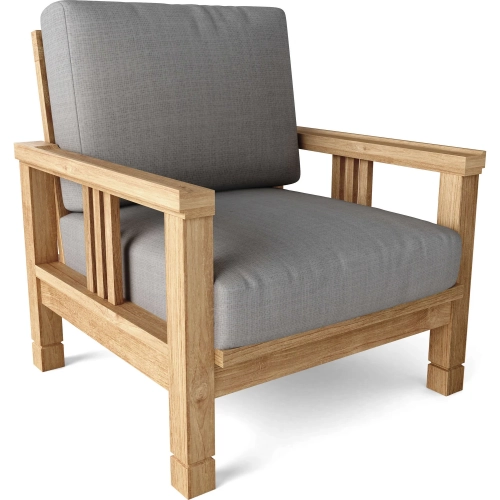 SouthBay Outdoor Deep Seating Armchair in Honey Teak & Cushion