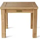 SouthBay Outdoor Square Side Table in Honey Golden Brown Teak