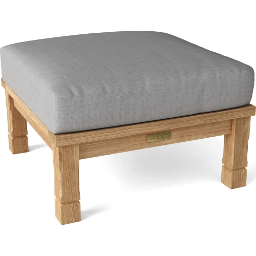 SouthBay Outdoor Deep Seating Ottoman in Honey Teak & Cushion