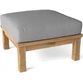 SouthBay Outdoor Deep Seating Ottoman in Honey Teak & Cushion