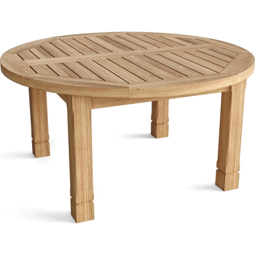 SouthBay Outdoor Round Coffee Table in Honey Golden Brown Teak