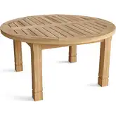 SouthBay Outdoor Round Coffee Table in Honey Golden Brown Teak
